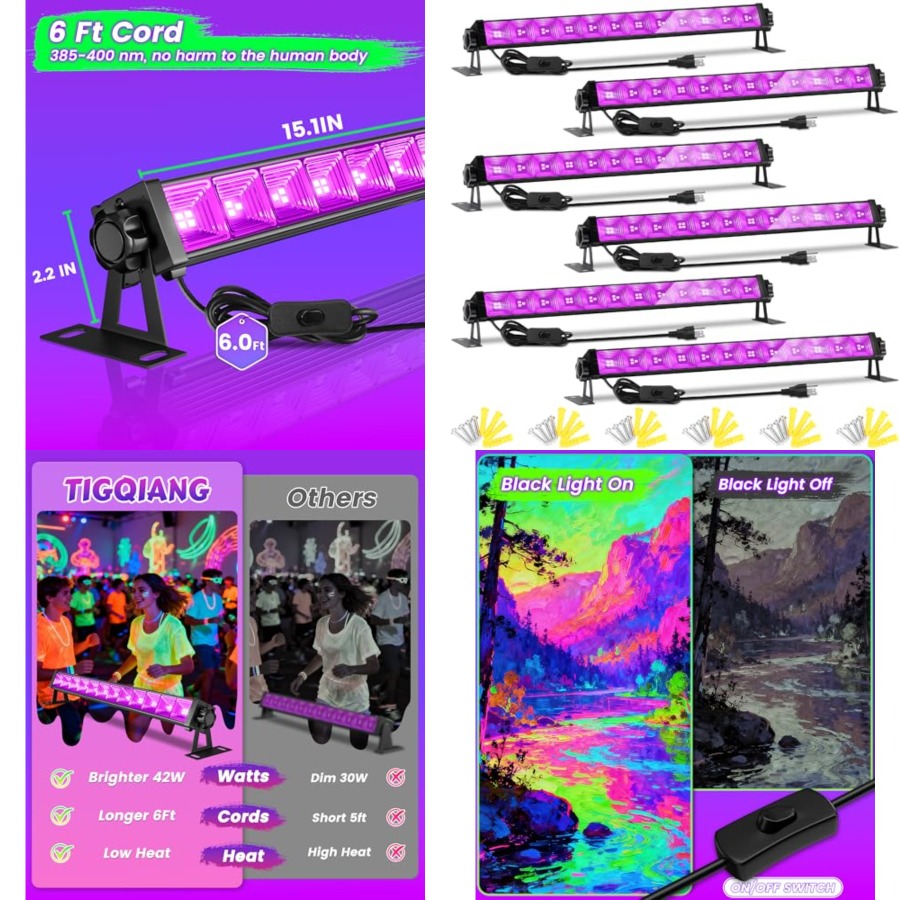 4W Pack LED Black Light Bar, B - Light Switch ulasan dan harga