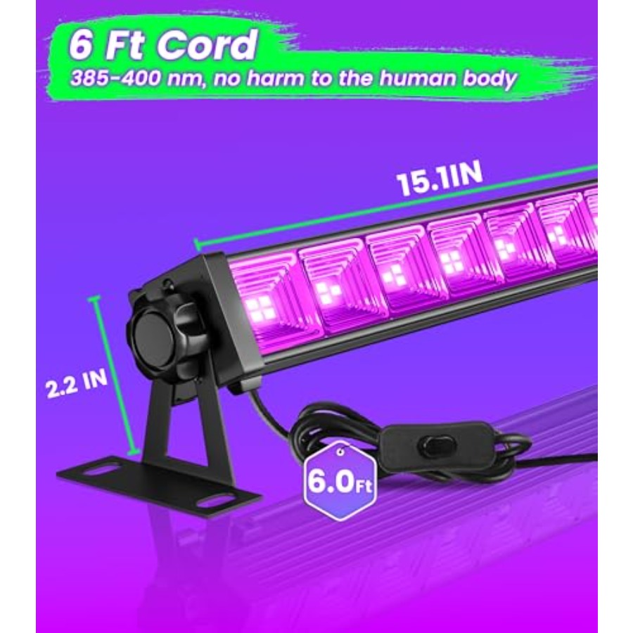 4W Pack LED Black Light Bar, B - Light Switch ulasan dan harga