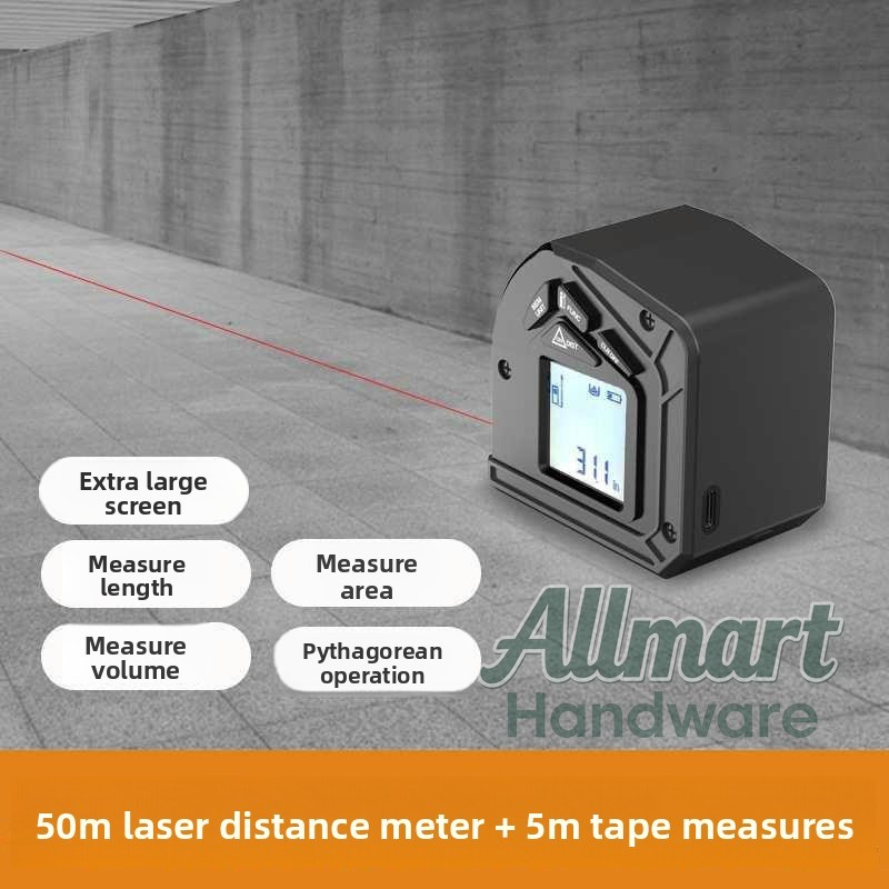 50m Laser Rangefinder with 5m  - Tape Measure ulasan dan harga