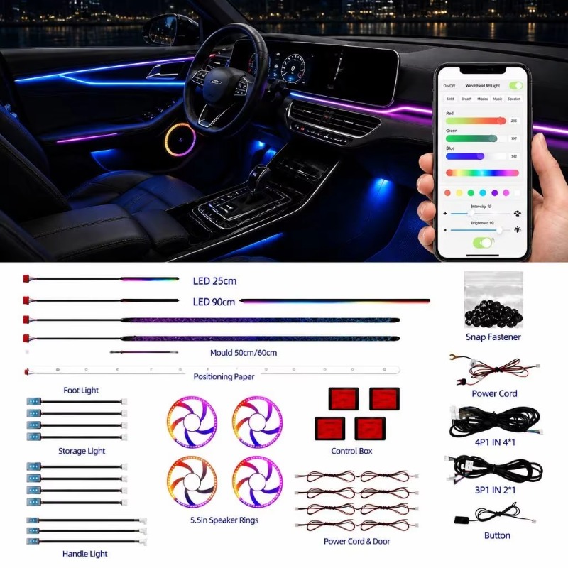 Car Ambient Lighting Kit 18 in - Door Handle ulasan dan harga
