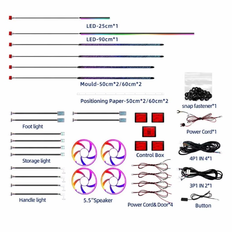 Car Ambient Lighting Kit 18 in - Door Handle ulasan dan harga