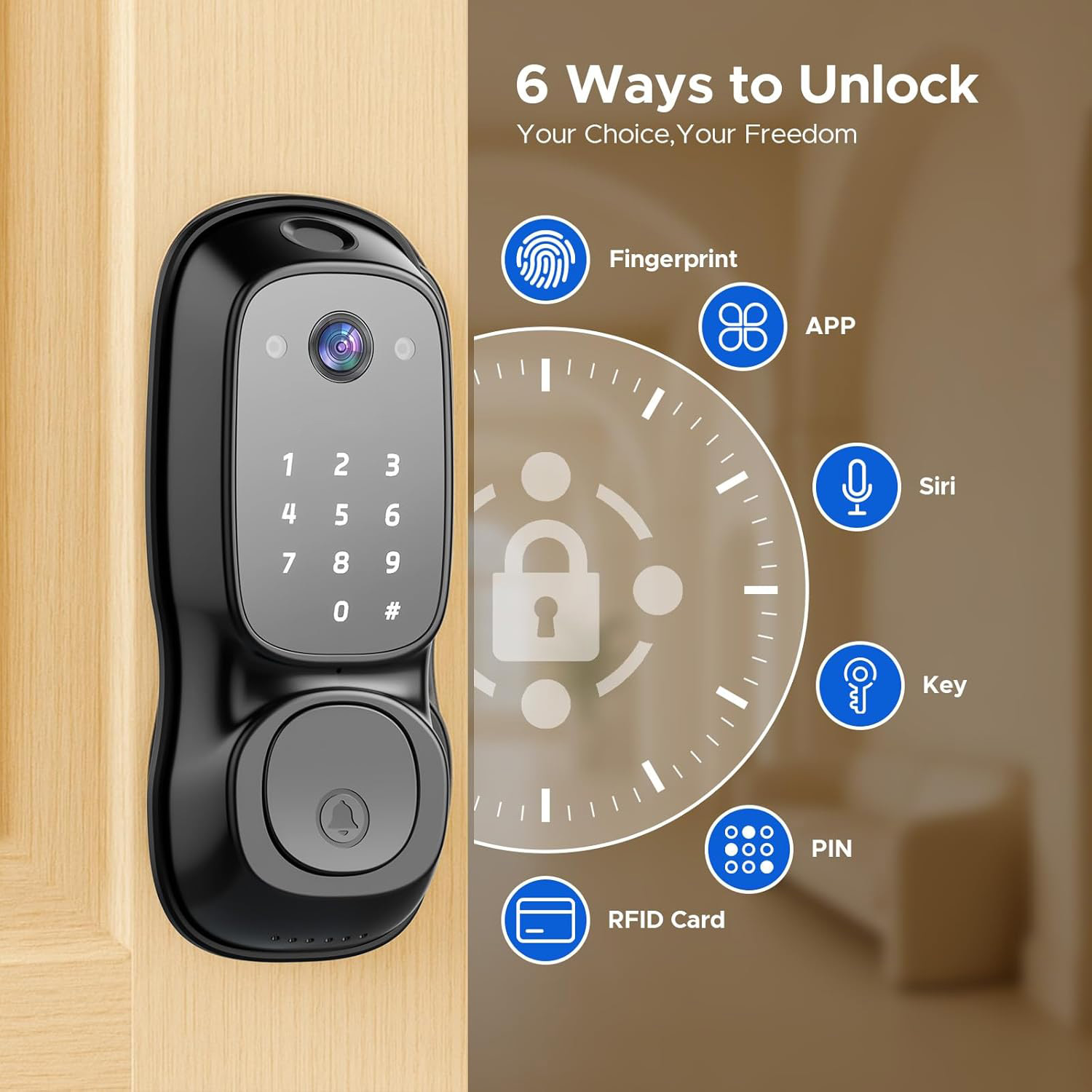 Tuya Wifi Smart Door Lock ‎Cam - Door Lock ulasan dan harga