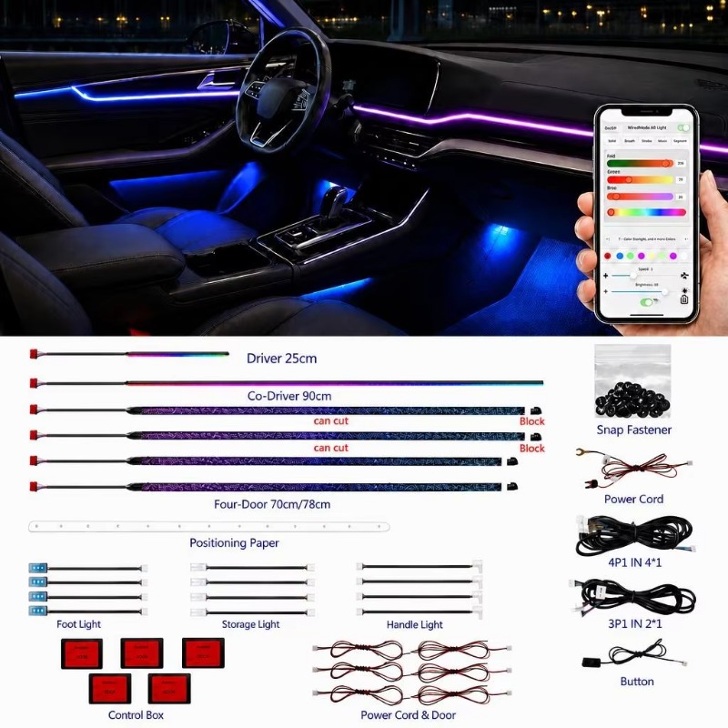 Car Ambient Lighting Kit 18 in - Door Handle ulasan dan harga