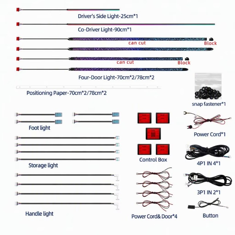 Car Ambient Lighting Kit 18 in - Door Handle ulasan dan harga