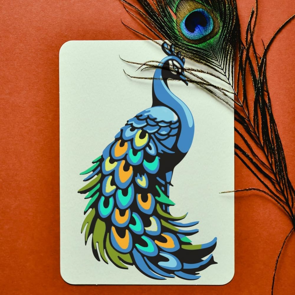 3Pcs Layered Peacock Stencils  - Paint Brush ulasan dan harga