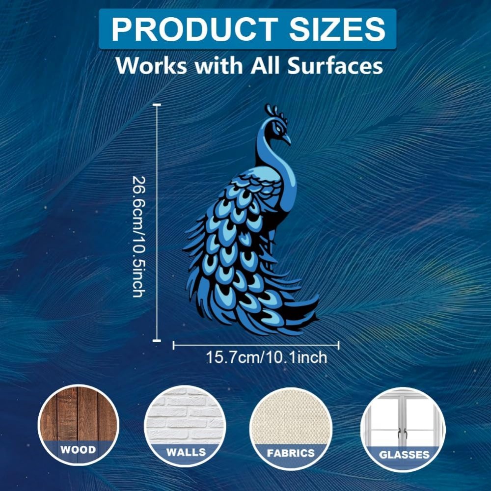 3Pcs Layered Peacock Stencils  - Paint Brush ulasan dan harga