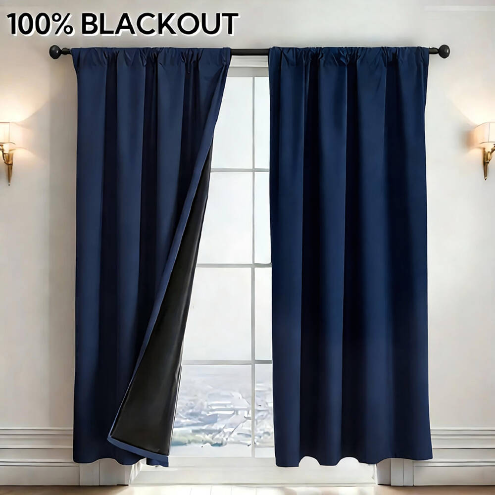 1pc 100% Blackout Curtain with - Curtain Rods ulasan dan harga