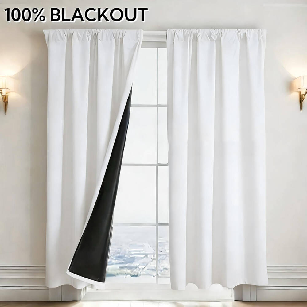 1pc 100% Blackout Curtain with - Curtain Rods ulasan dan harga
