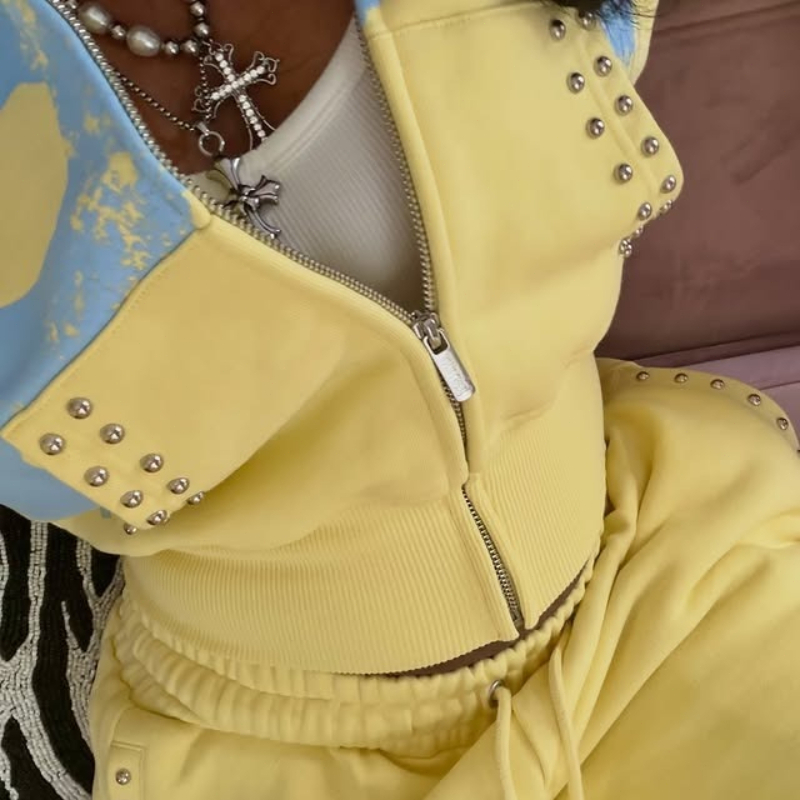 2 Pcs Hoodie Co-ords Yellow Me - Wallpaper ulasan dan harga