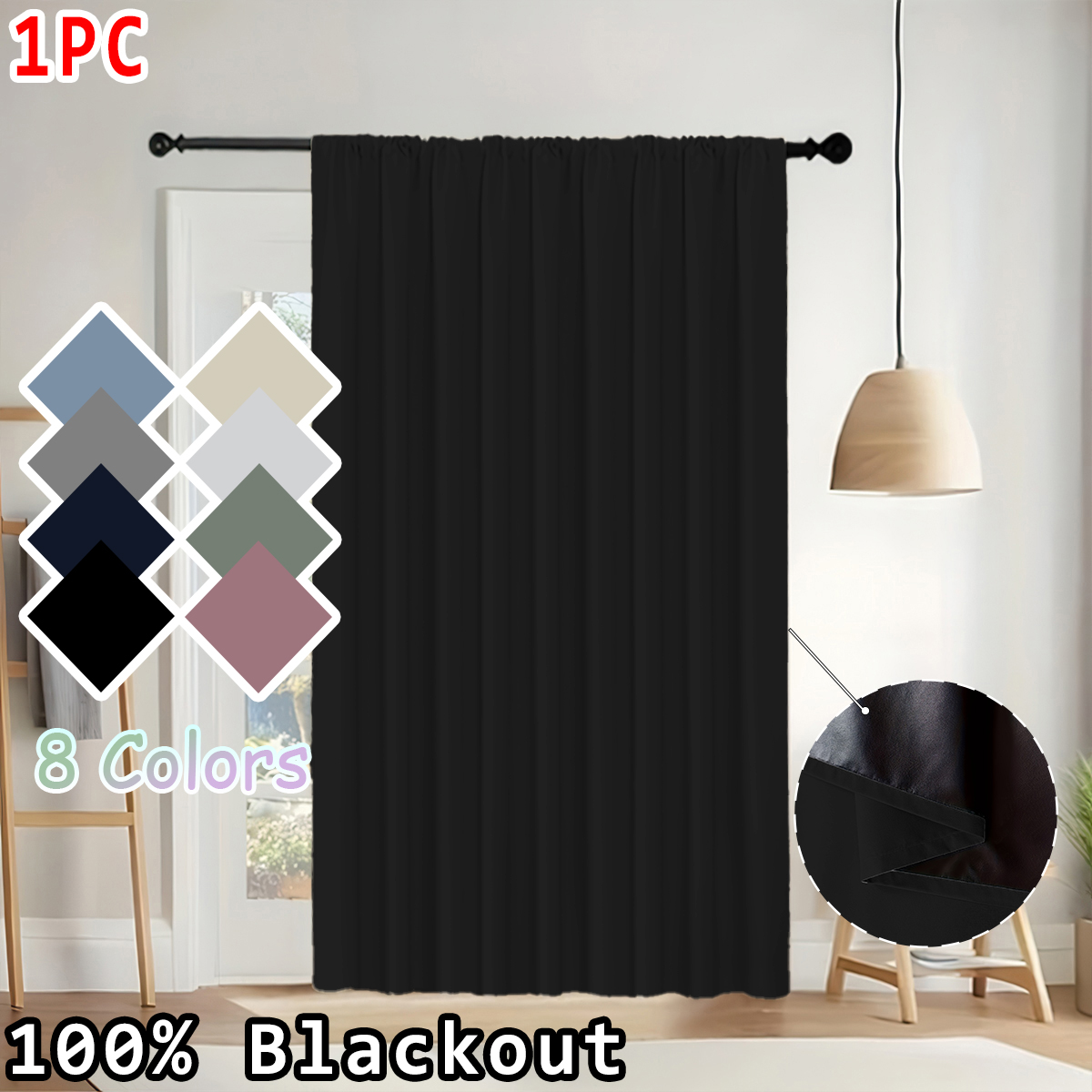 1 Piece of Simple Solid Color  - Curtain Rods ulasan dan harga