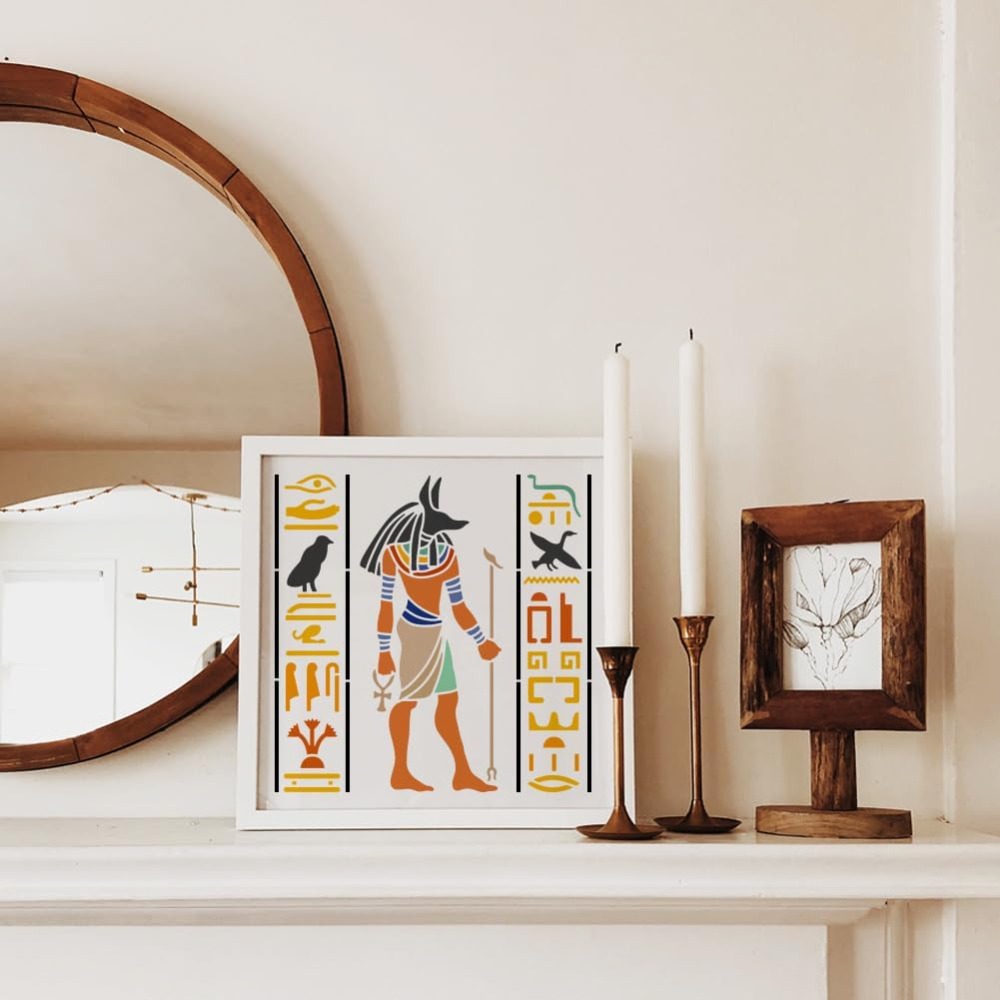 4 PCS Egyptian Symbols Stencil - Paint Brush ulasan dan harga