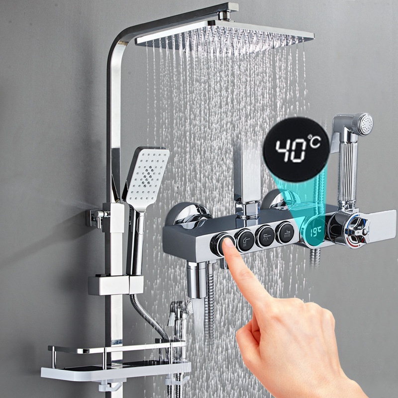 Luxury Silver Led Digital Disp - Faucet ulasan dan harga