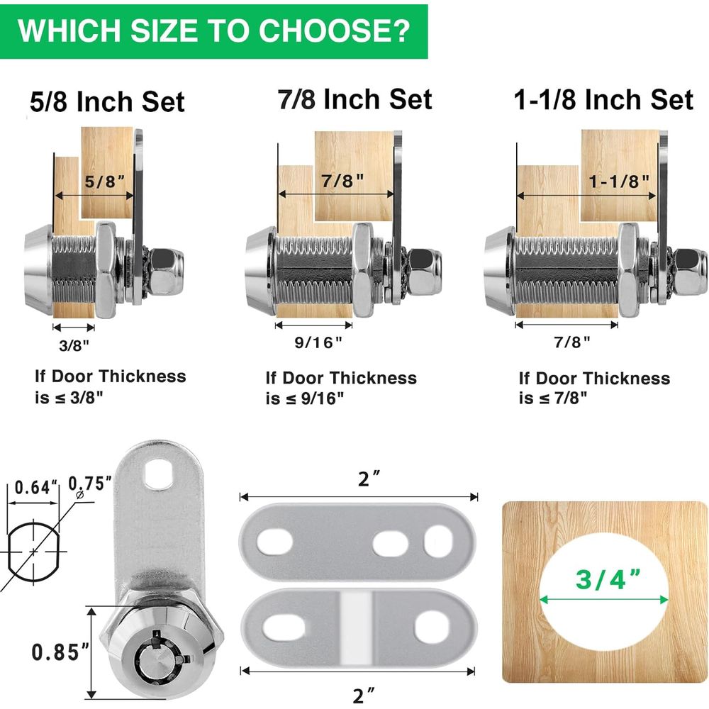 5 Pack Cabinet Lock with Keys, - Door Lock ulasan dan harga