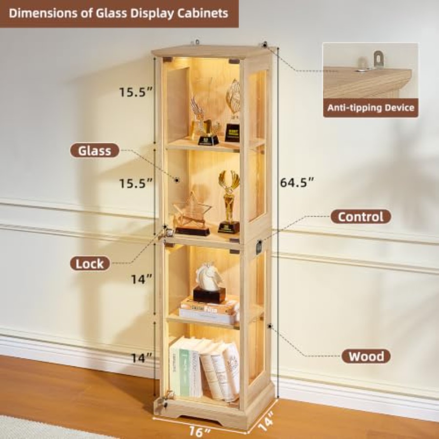 Farmhouse Narrow Glass Display - Door Lock ulasan dan harga