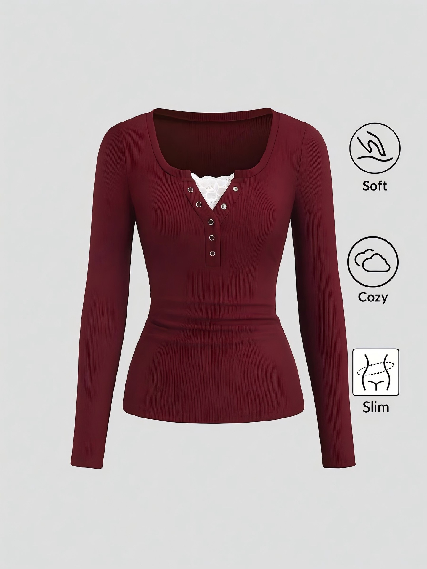 Women American Henley V Neck B - Wallpaper ulasan dan harga