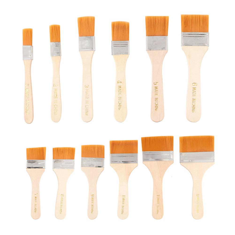 12Pcs Nylon Flat Paint Brushes - Home Improvement Fence ulasan dan harga