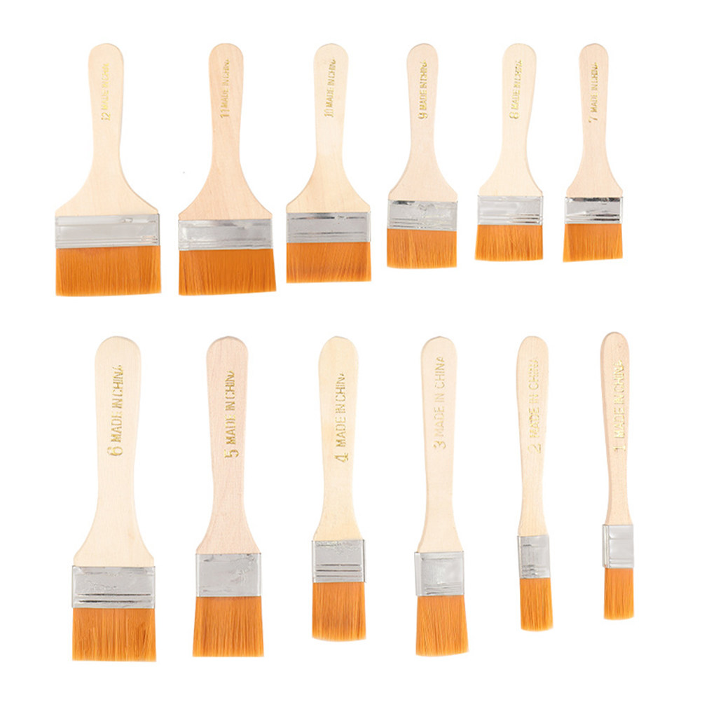 12Pcs Nylon Flat Paint Brushes - Home Improvement Fence ulasan dan harga