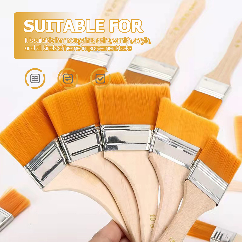 12Pcs Nylon Flat Paint Brushes - Home Improvement Fence ulasan dan harga