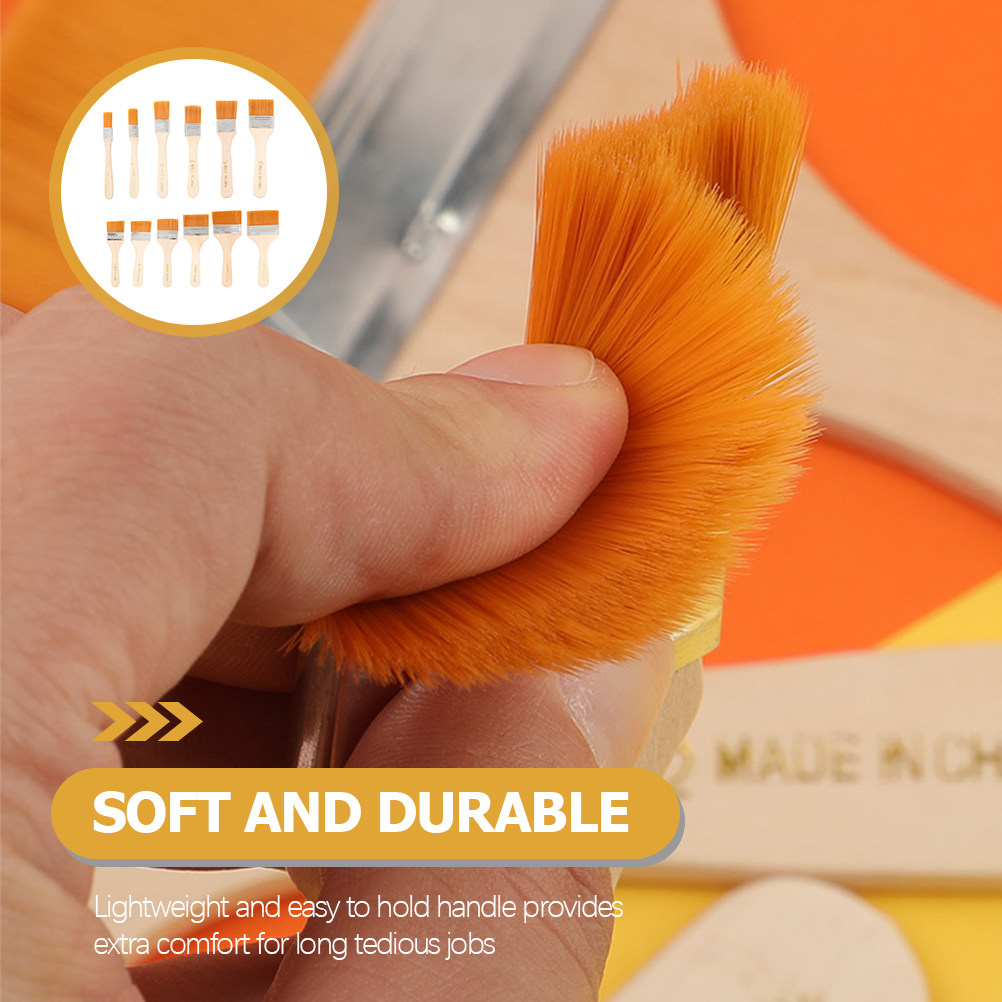 12Pcs Nylon Flat Paint Brushes - Home Improvement Fence ulasan dan harga