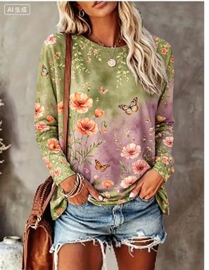 Women Long Sleeve T‑Shirt Grad - Wallpaper ulasan dan harga