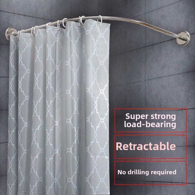 Arc Shaped Bathroom Shower Rod - Curtain Rods ulasan dan harga