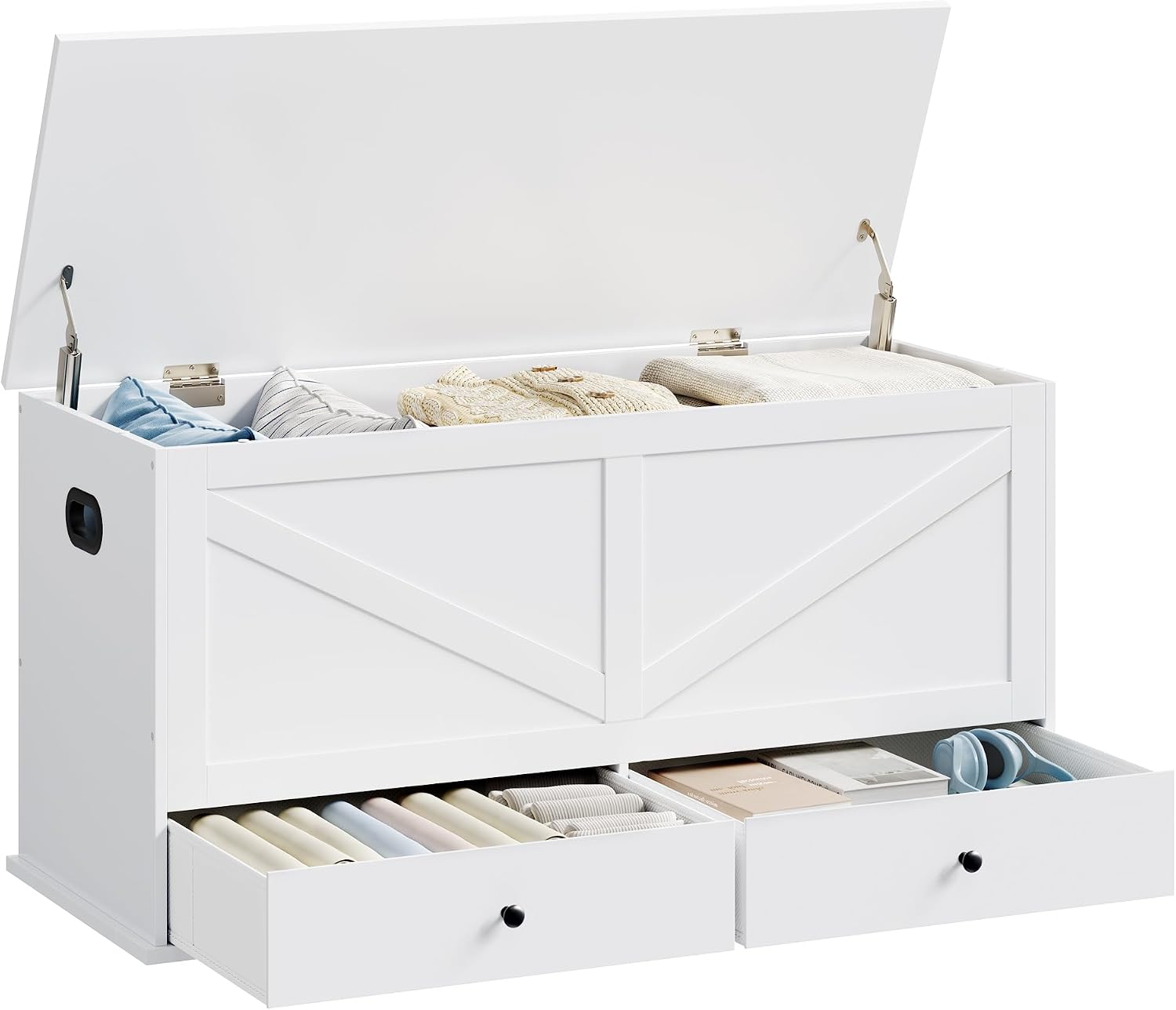 Farmhouse Storage Chest With D - Cabinet Hinges ulasan dan harga