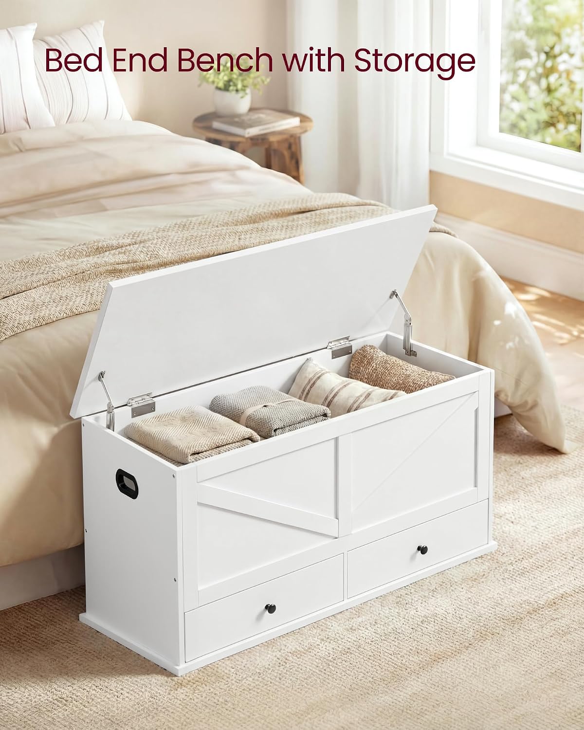 Farmhouse Storage Chest With D - Cabinet Hinges ulasan dan harga