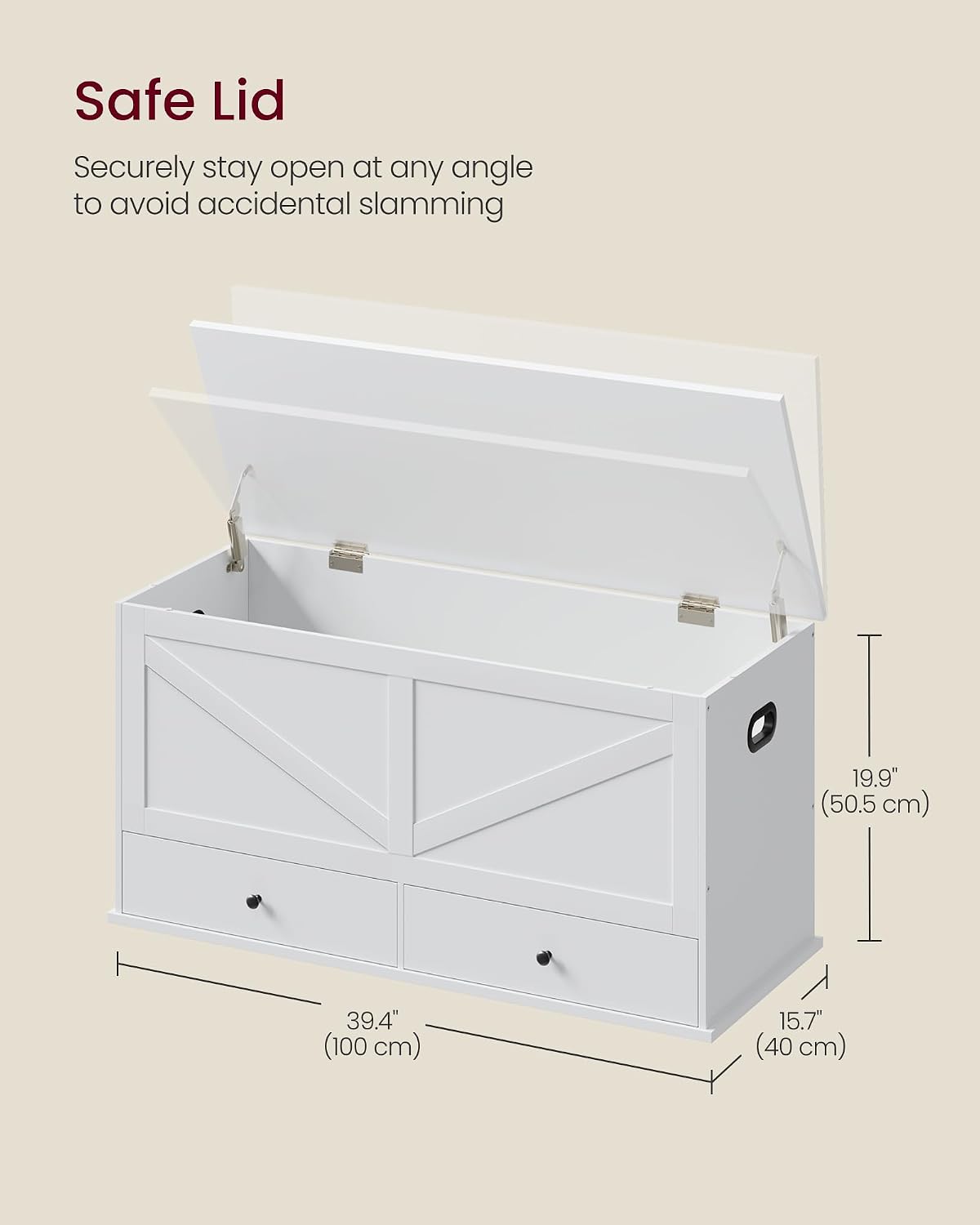 Farmhouse Storage Chest With D - Cabinet Hinges ulasan dan harga