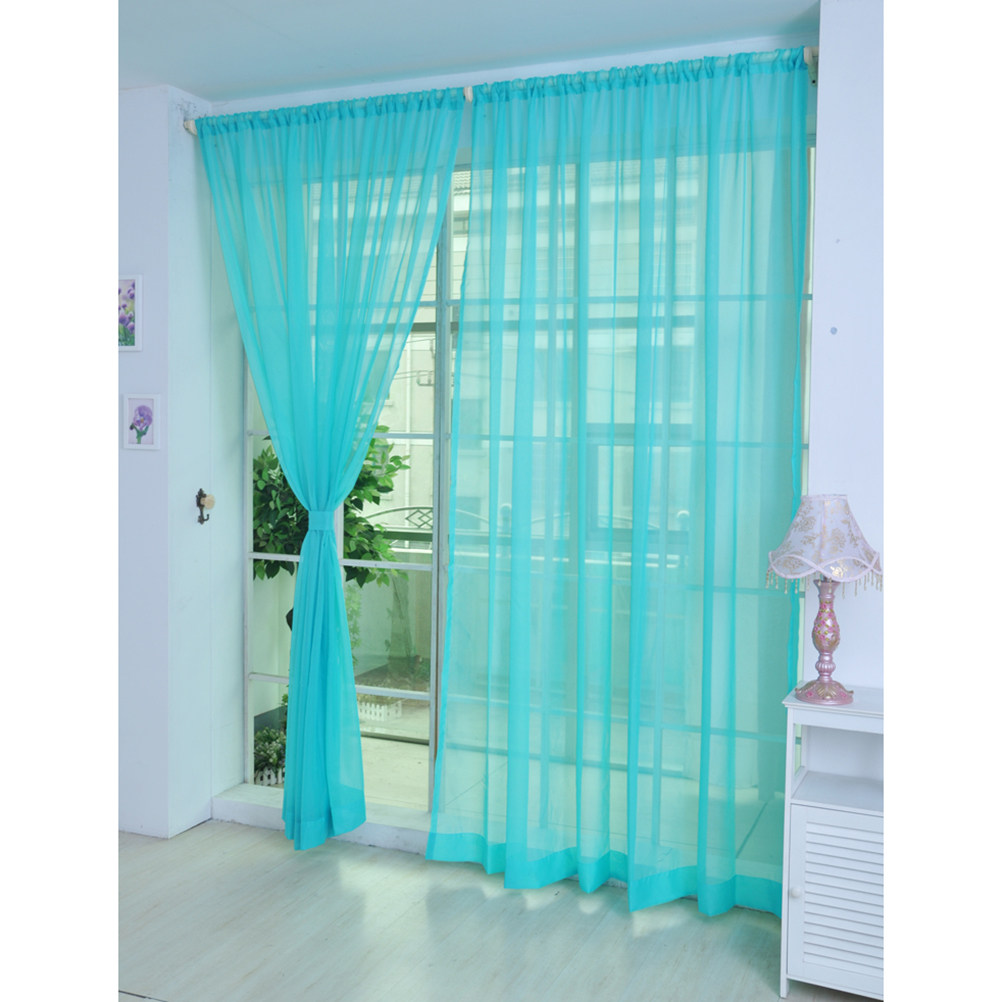 Transparent Voile Window Sheer - Curtain Rods ulasan dan harga
