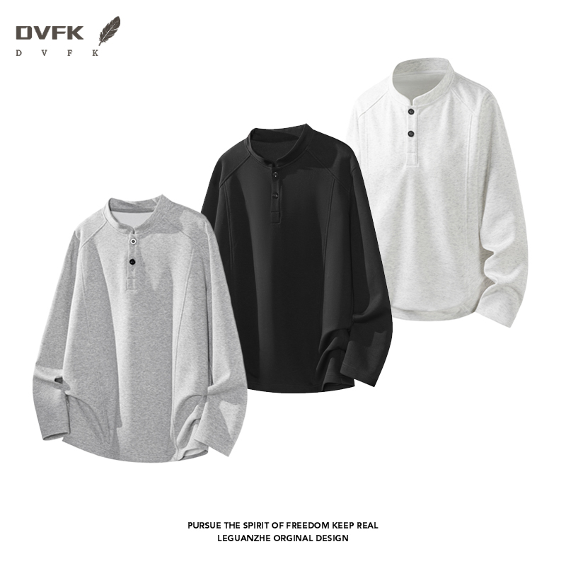 Men Raglan Sleeve Henley Long  - Wallpaper ulasan dan harga
