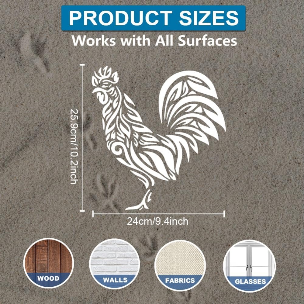 Chicken Stencil 11.8×11.8inch  - Paint Brush ulasan dan harga