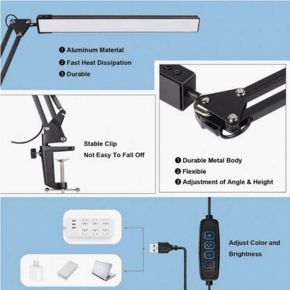 LED Desk Lamp For Home,Reading - Light Switch ulasan dan harga