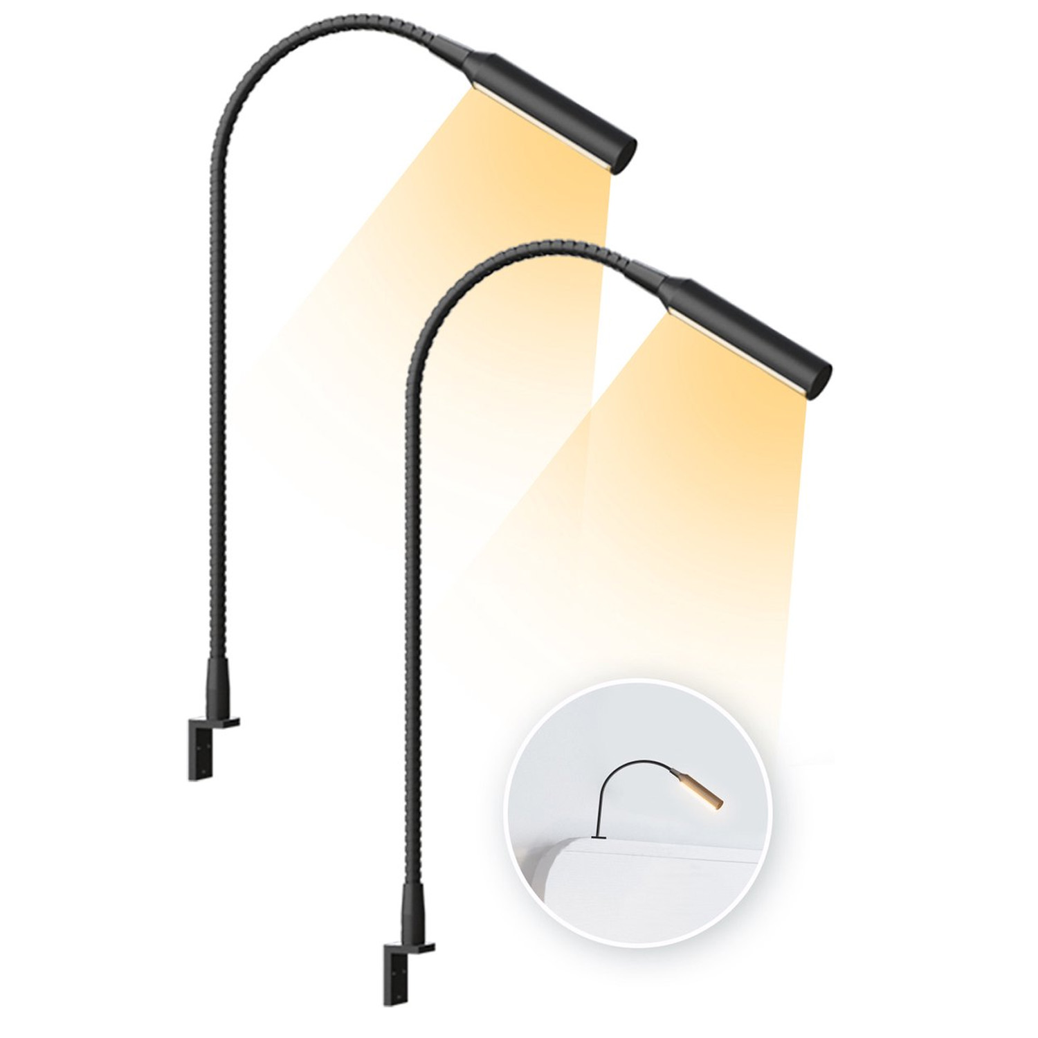 2pcs LED Reading Lamp with Dim - Light Switch ulasan dan harga