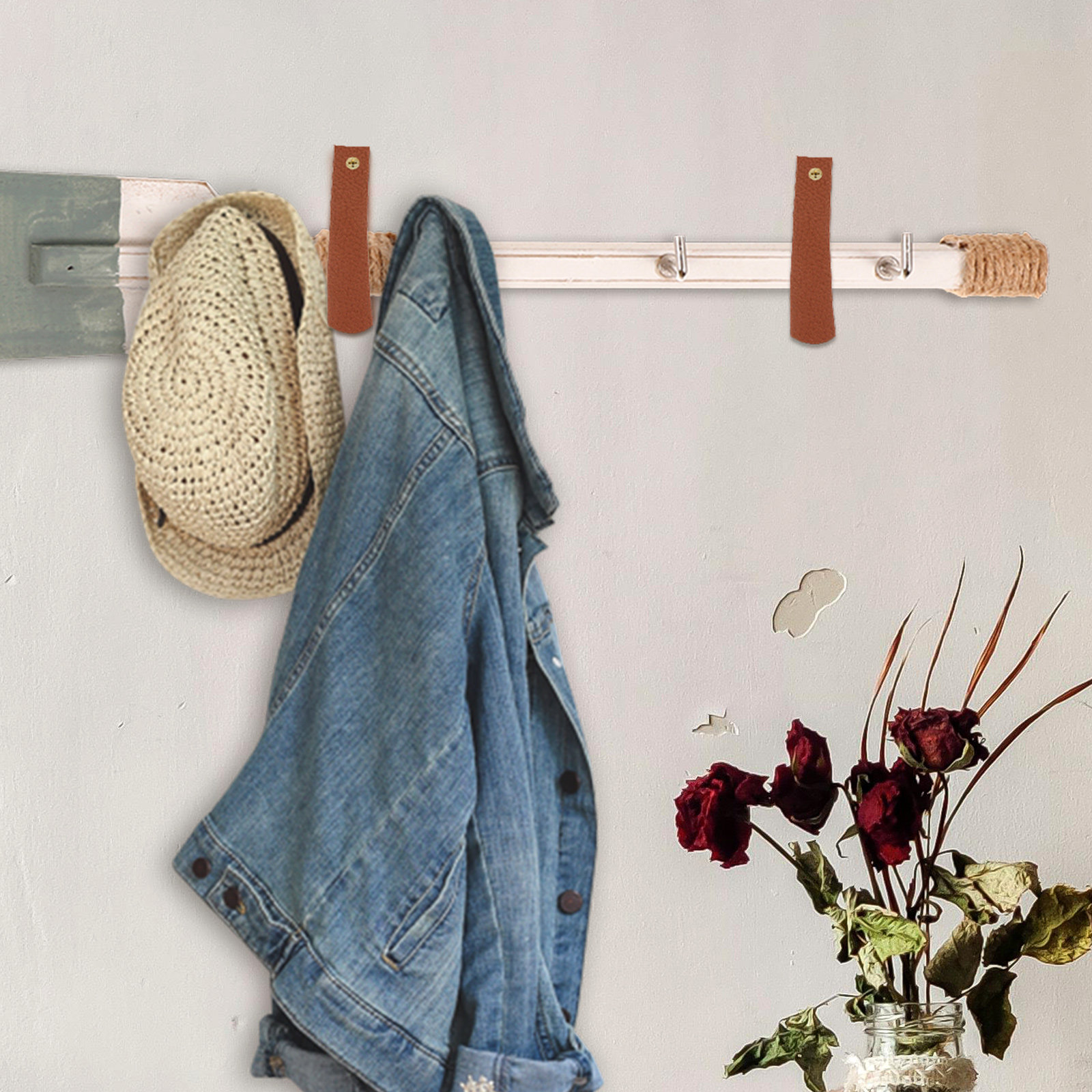4Pcs Bohemian Style Wall Mount - Curtain Rods ulasan dan harga