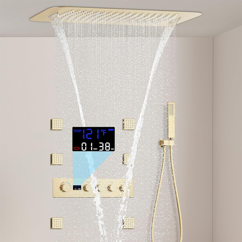 Brass Brushed Gold Digital Dis - Faucet ulasan dan harga