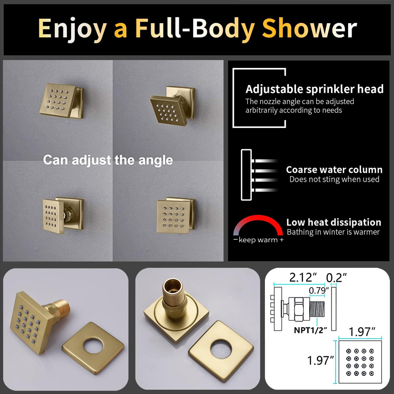 Brass Brushed Gold Digital Dis - Faucet ulasan dan harga