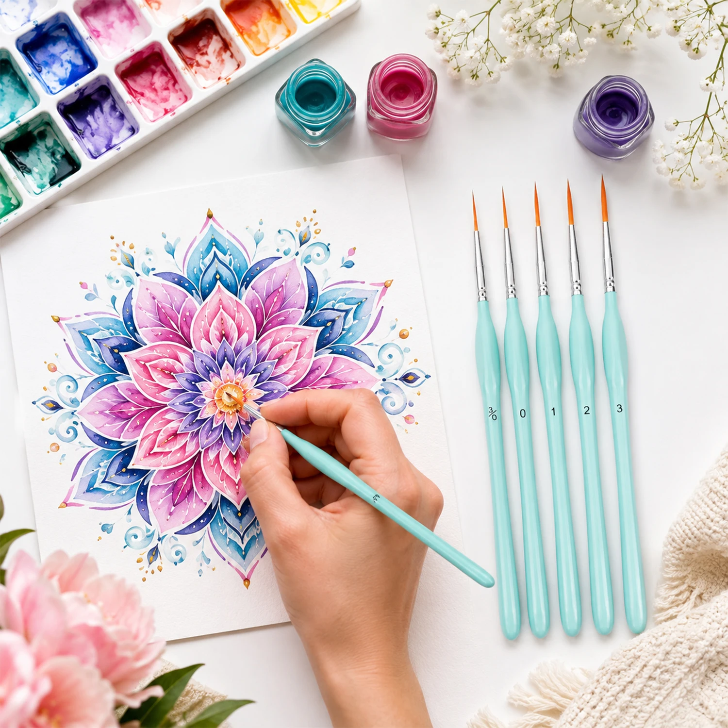 6pcs Rigger Paint Brushes Set, - Paint Brush ulasan dan harga